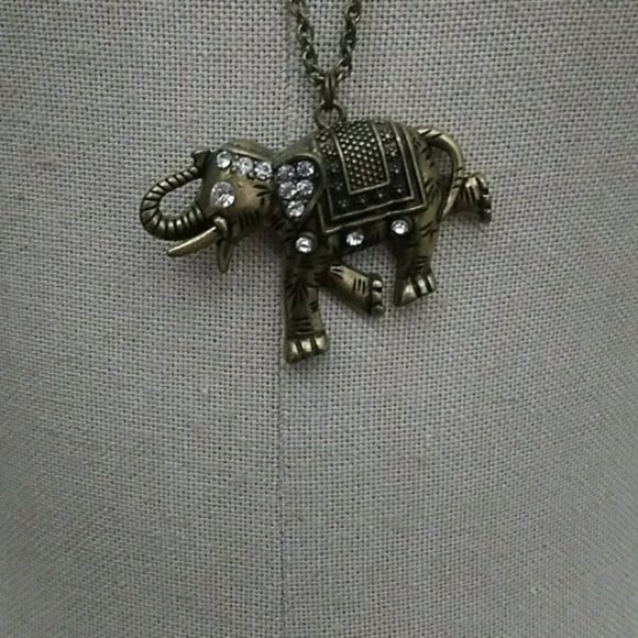 Bronze Elephant Necklace - Picture 2 of 7